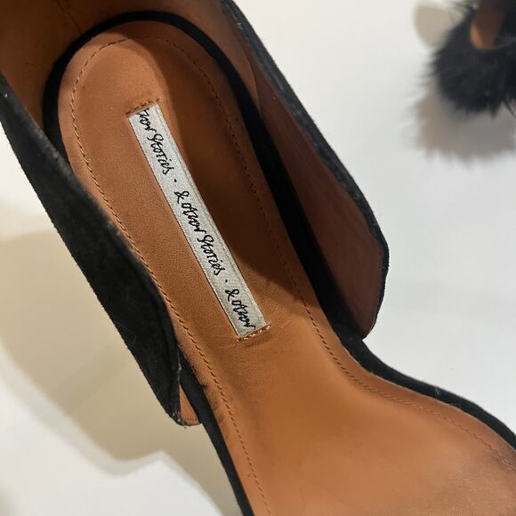 & Other Stories Black Fuzzy Strappy Heels Womens Size 40/9 - Picture 5 of 8